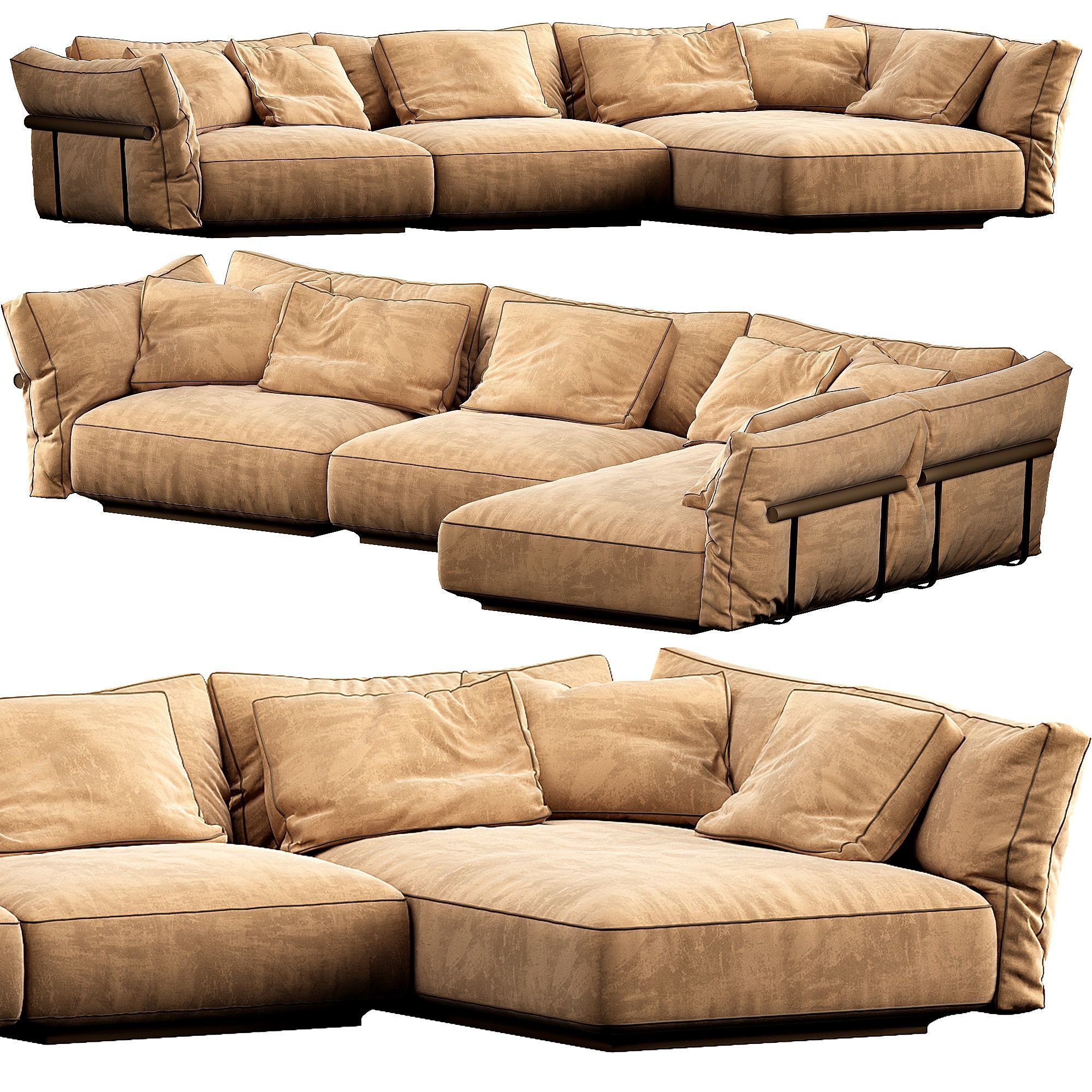 Flexform Camelot Chaise Lounge 3D model_1