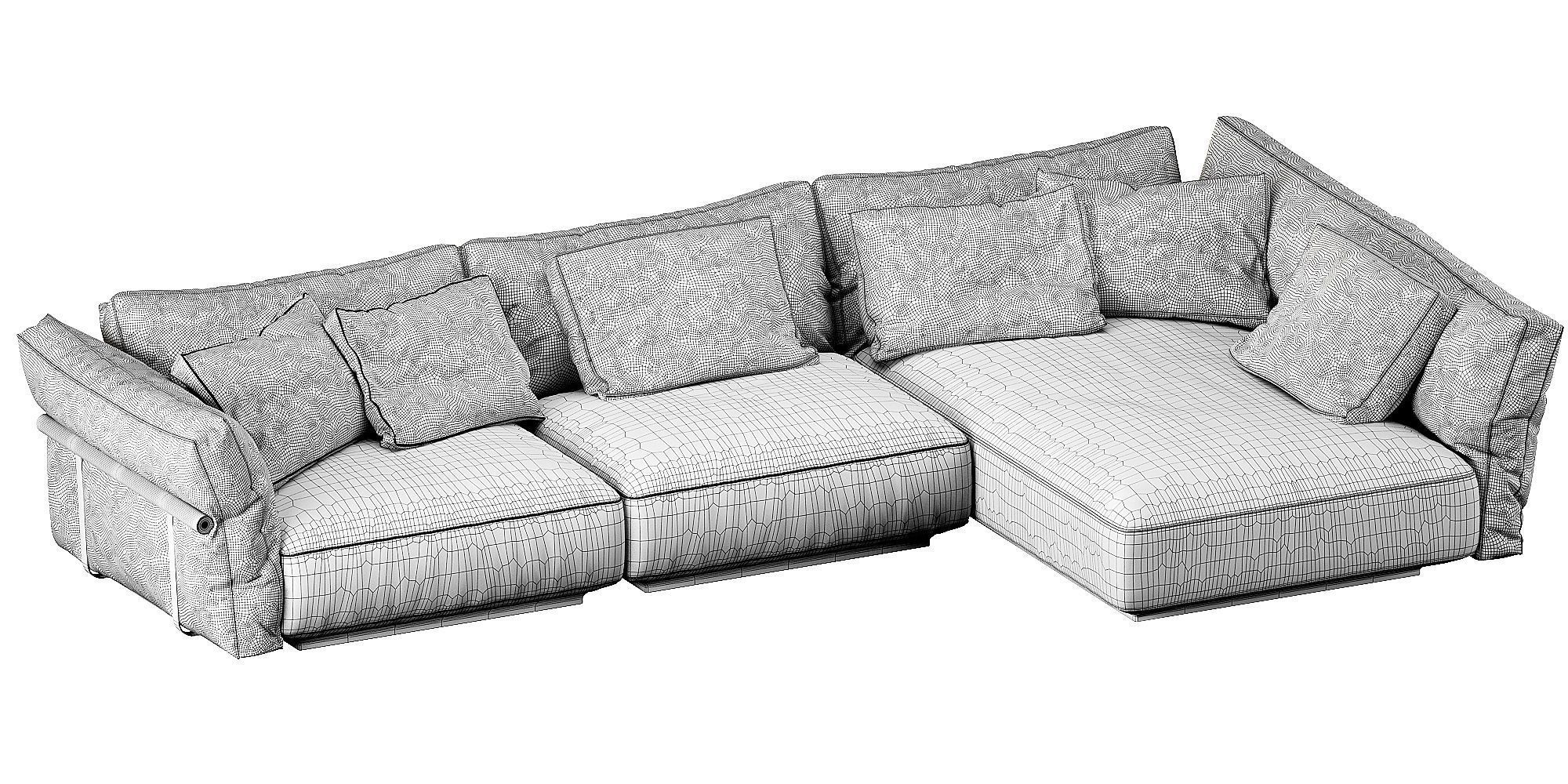 Flexform Camelot Chaise Lounge 3D model_9