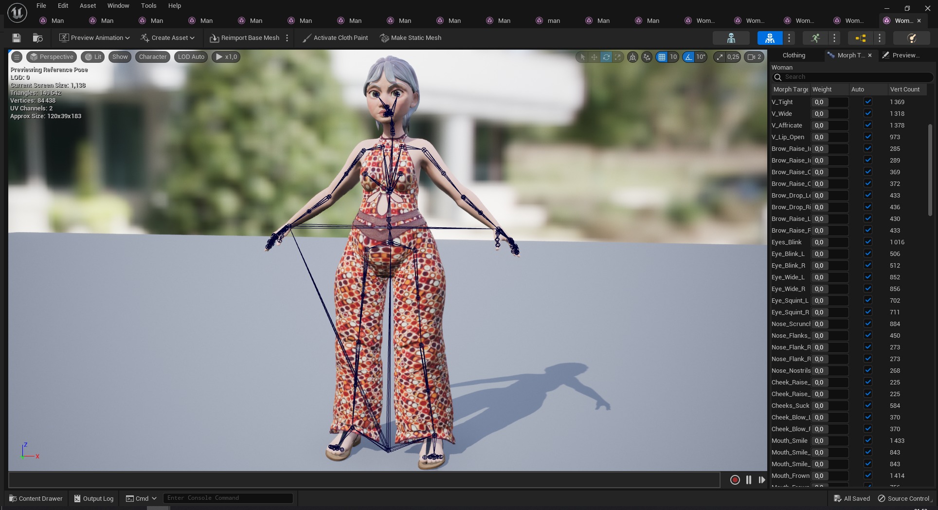 Stylized Elderly Woman in Retro Outfit Low-poly 3D model_27