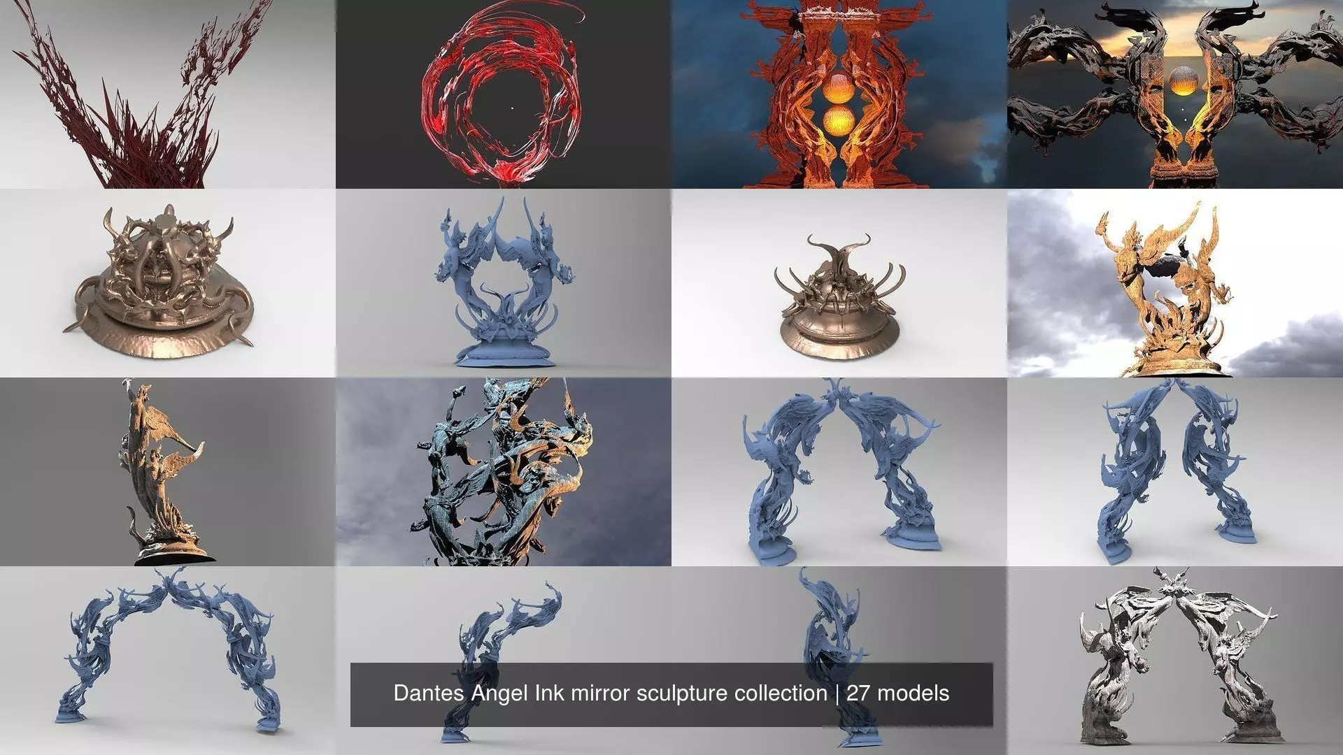 Dantes Angel Ink mirror sculpture collection _1