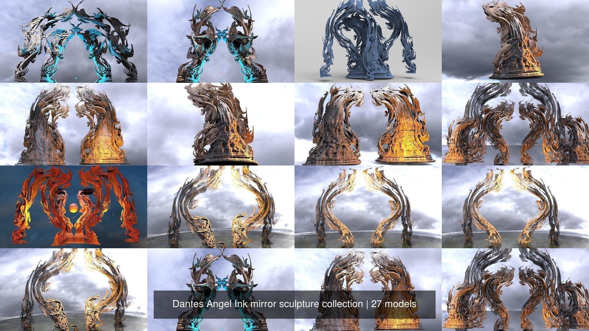 Dantes Angel Ink mirror sculpture collection _2