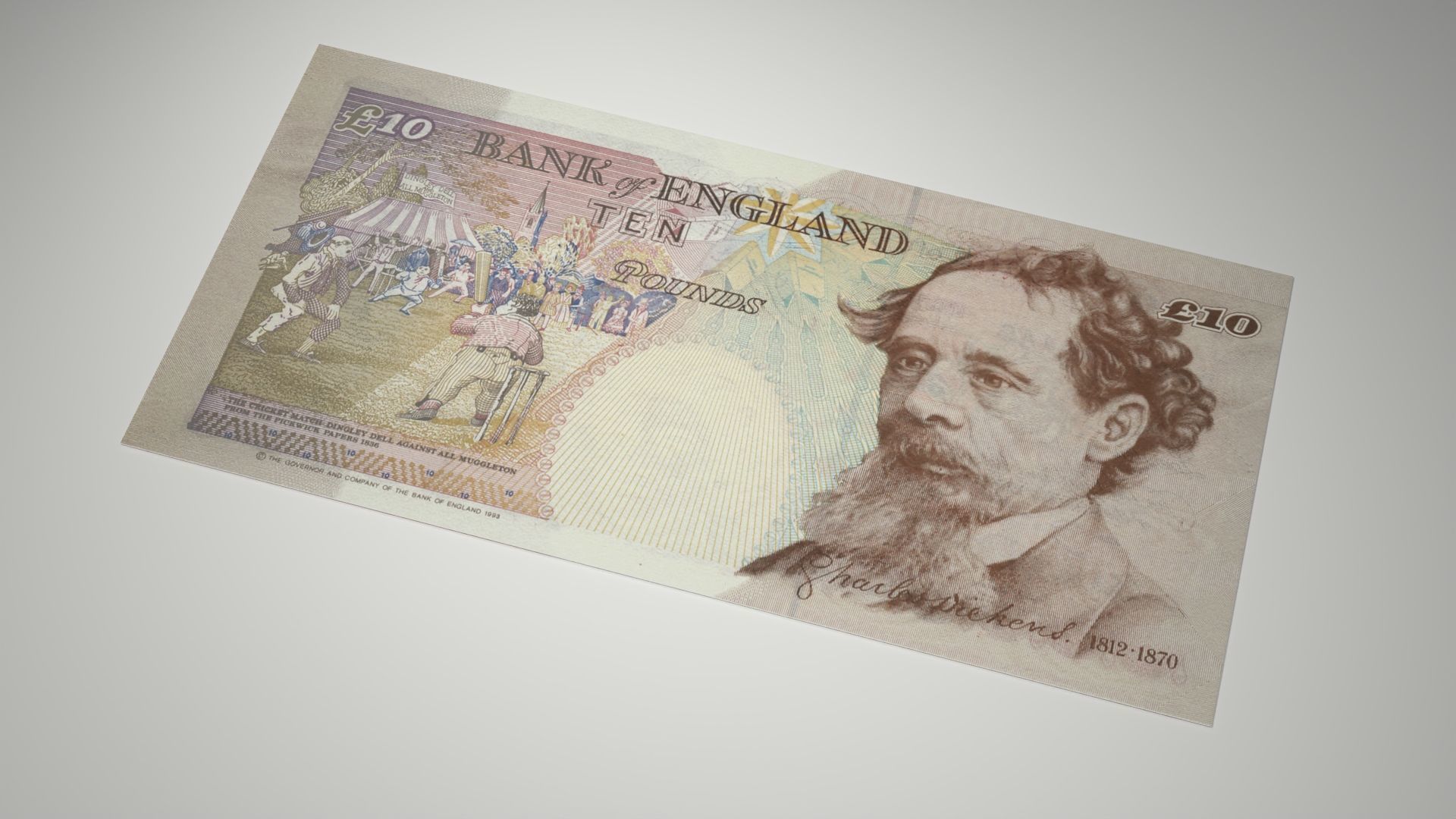 Ten Pound Note Old New and Stack Low-poly 3D model_2