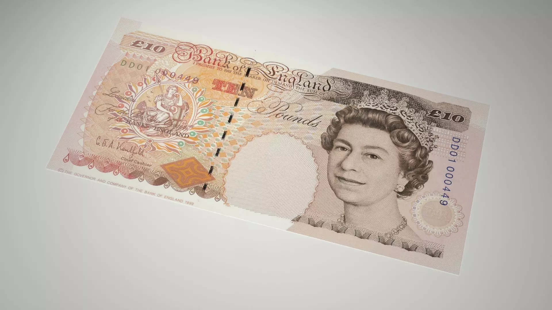 Ten Pound Note Old New and Stack Low-poly 3D model_0