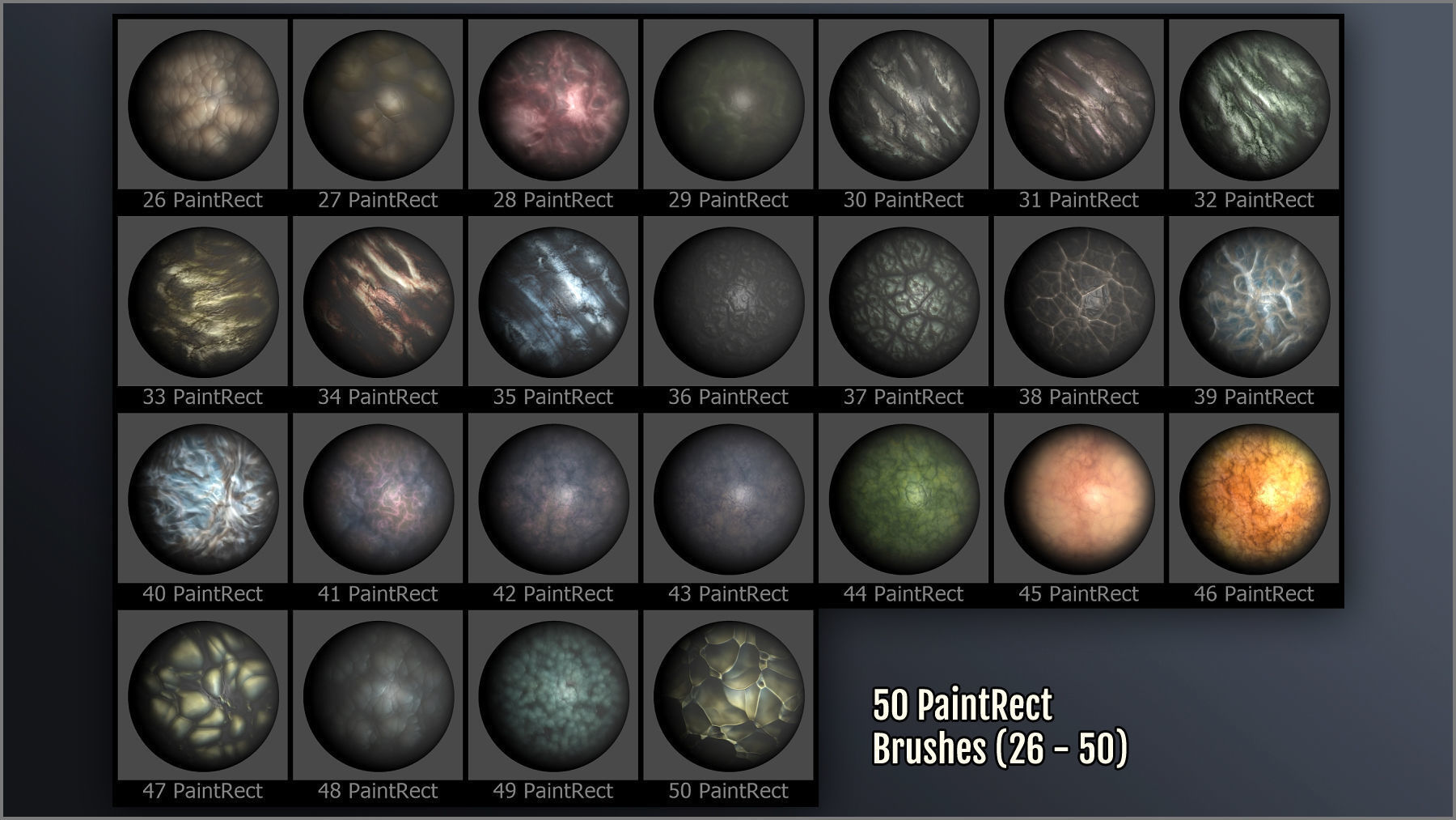 Alien Skin Maker 300 ZBrush brushes and 50 Alphas Texture_4