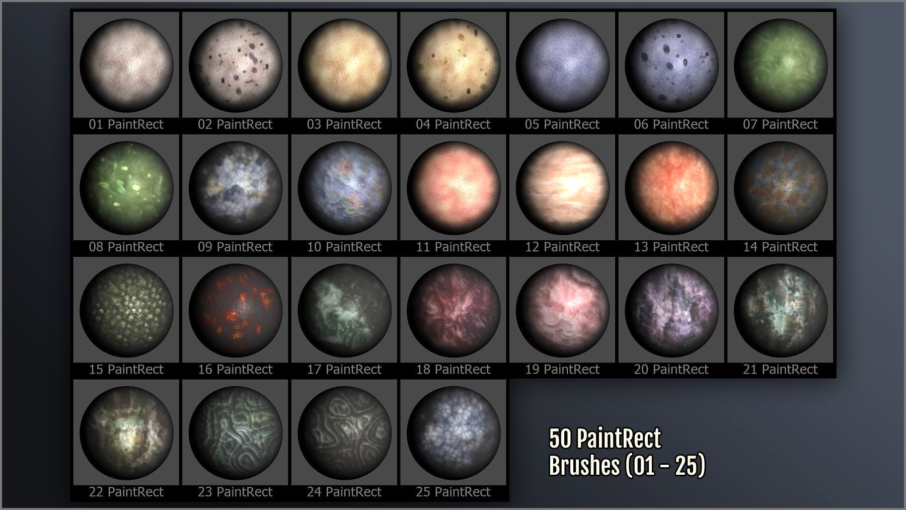 Alien Skin Maker 300 ZBrush brushes and 50 Alphas Texture_3