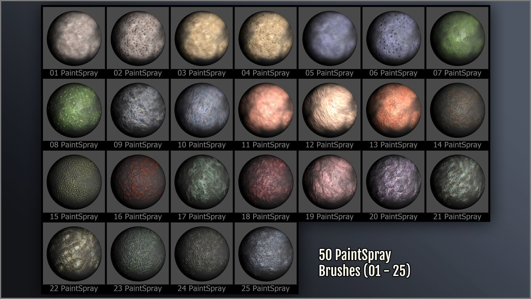 Alien Skin Maker 300 ZBrush brushes and 50 Alphas Texture_7