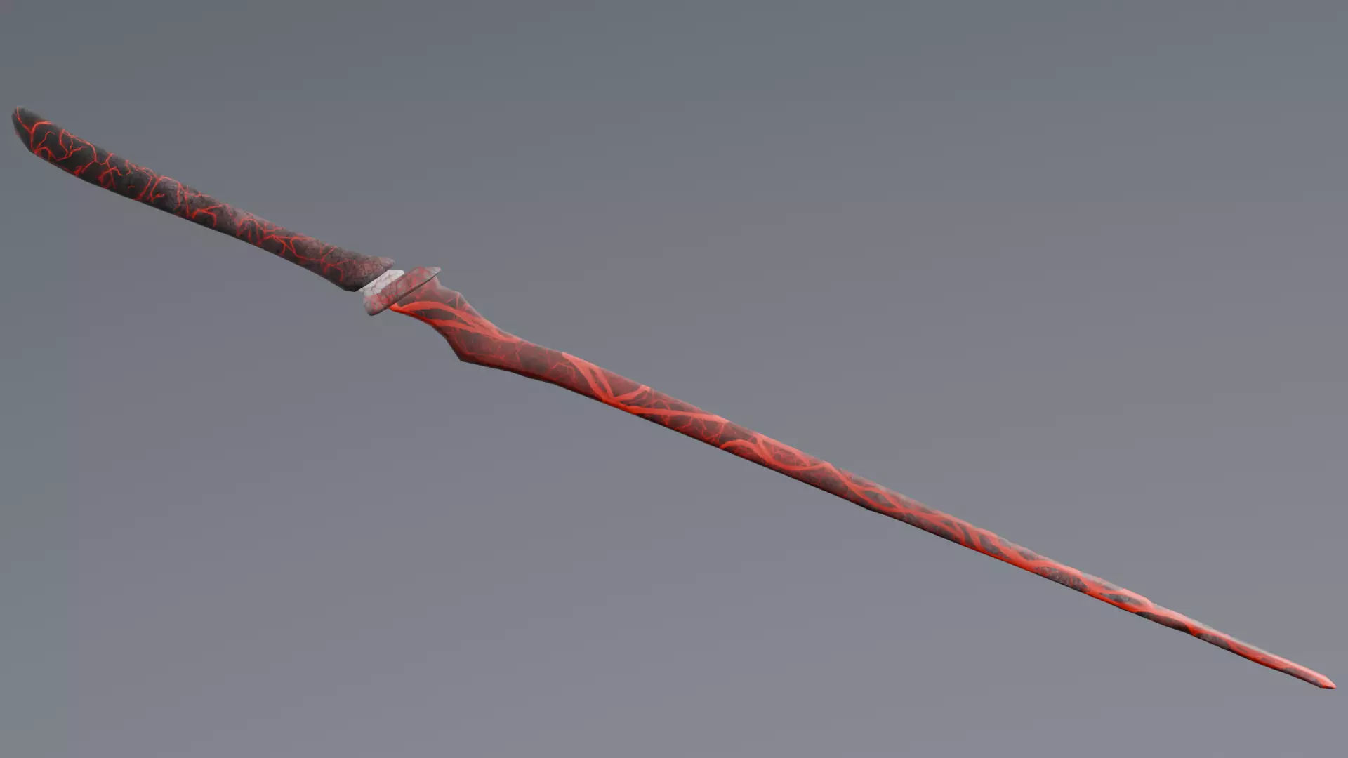 Stylized fantasy weapon Volcanic Fury Blade Low-poly 3D model_0