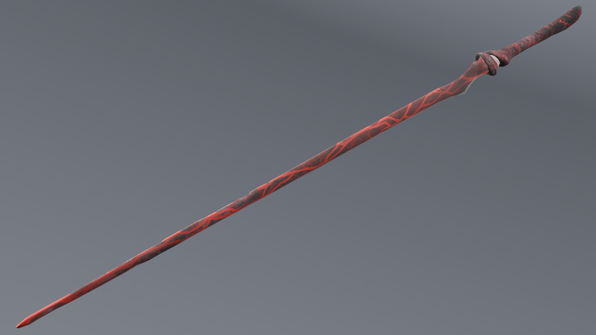 Stylized fantasy weapon Volcanic Fury Blade Low-poly 3D model_1