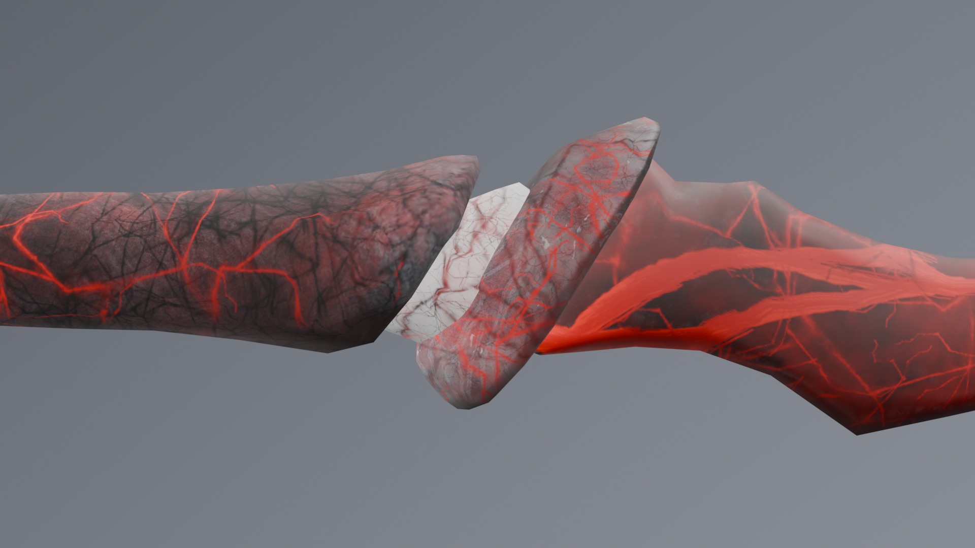 Stylized fantasy weapon Volcanic Fury Blade Low-poly 3D model_4