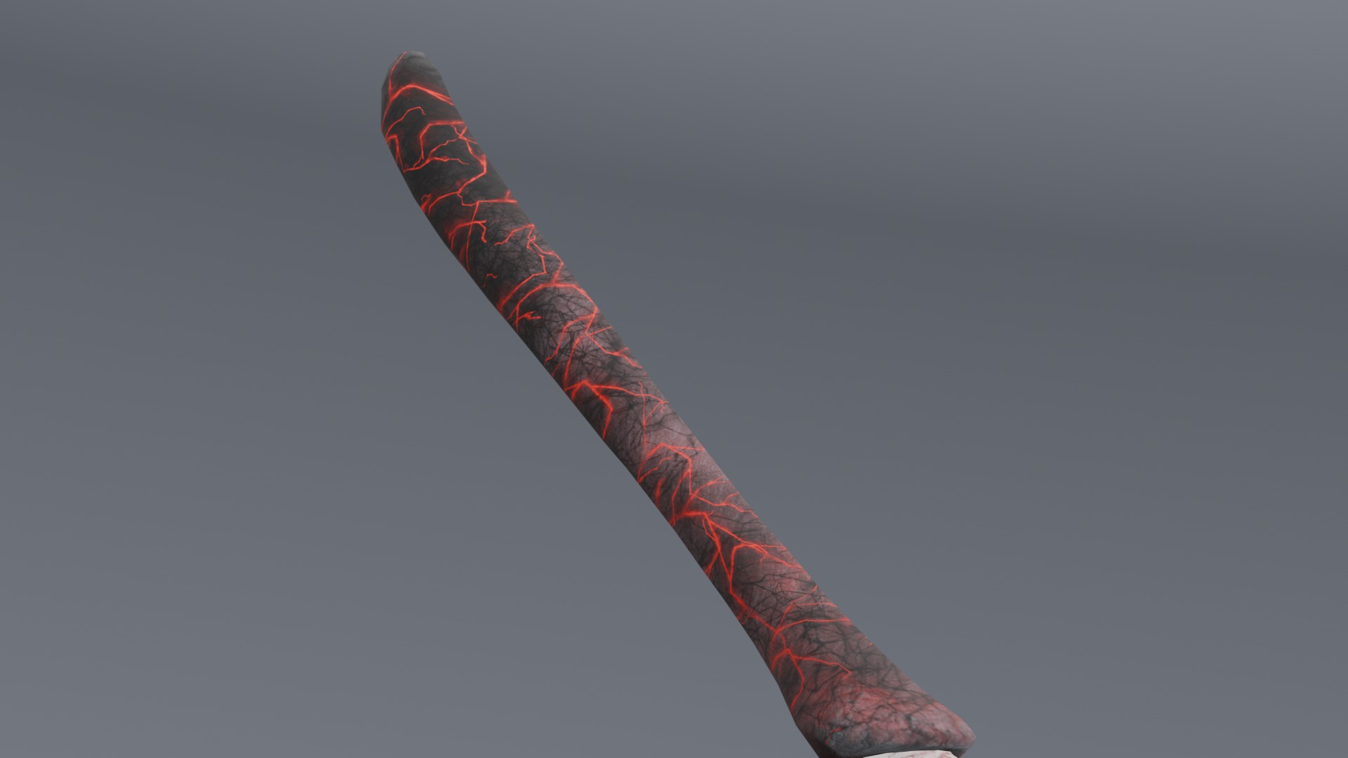 Stylized fantasy weapon Volcanic Fury Blade Low-poly 3D model_2