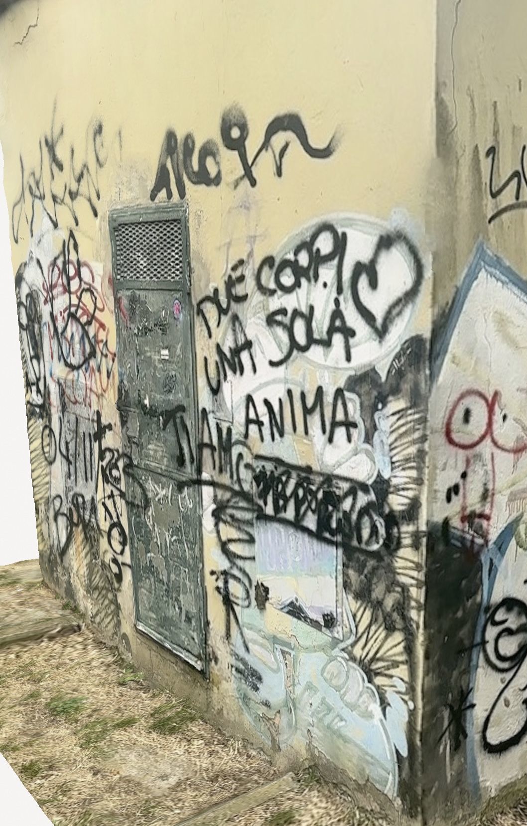 prefabricated concrete building box with graffiti 3D model_4