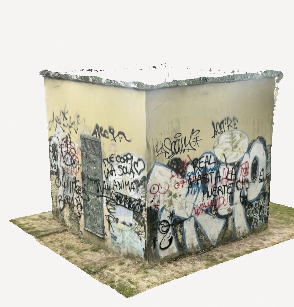 prefabricated concrete building box with graffiti 3D model_3