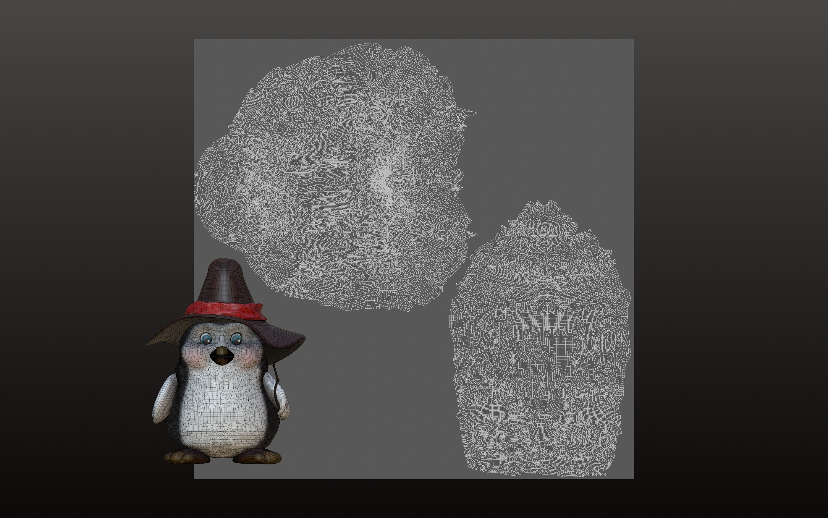 Wizard Penguin Low-poly 3D model_5