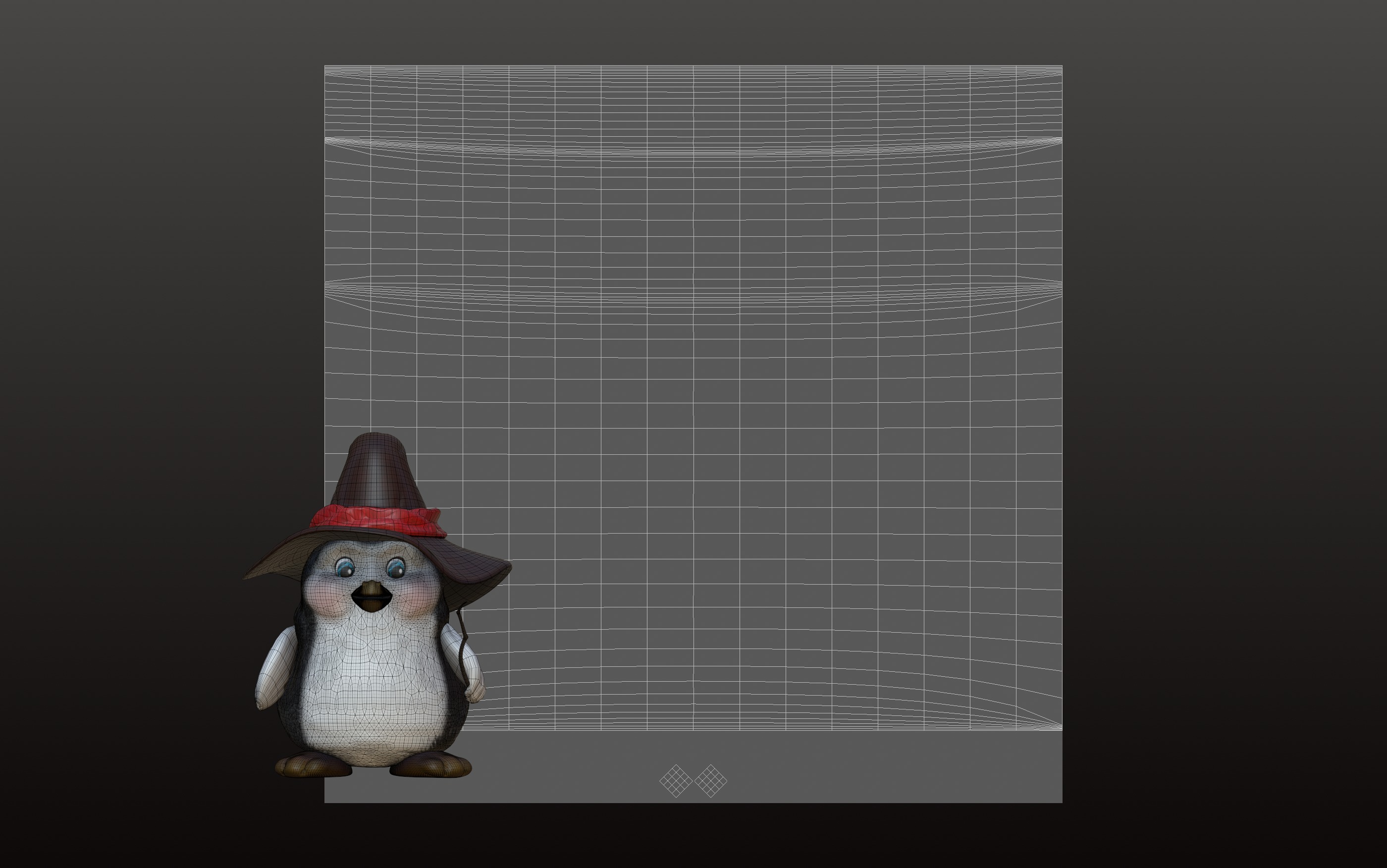 Wizard Penguin Low-poly 3D model_7