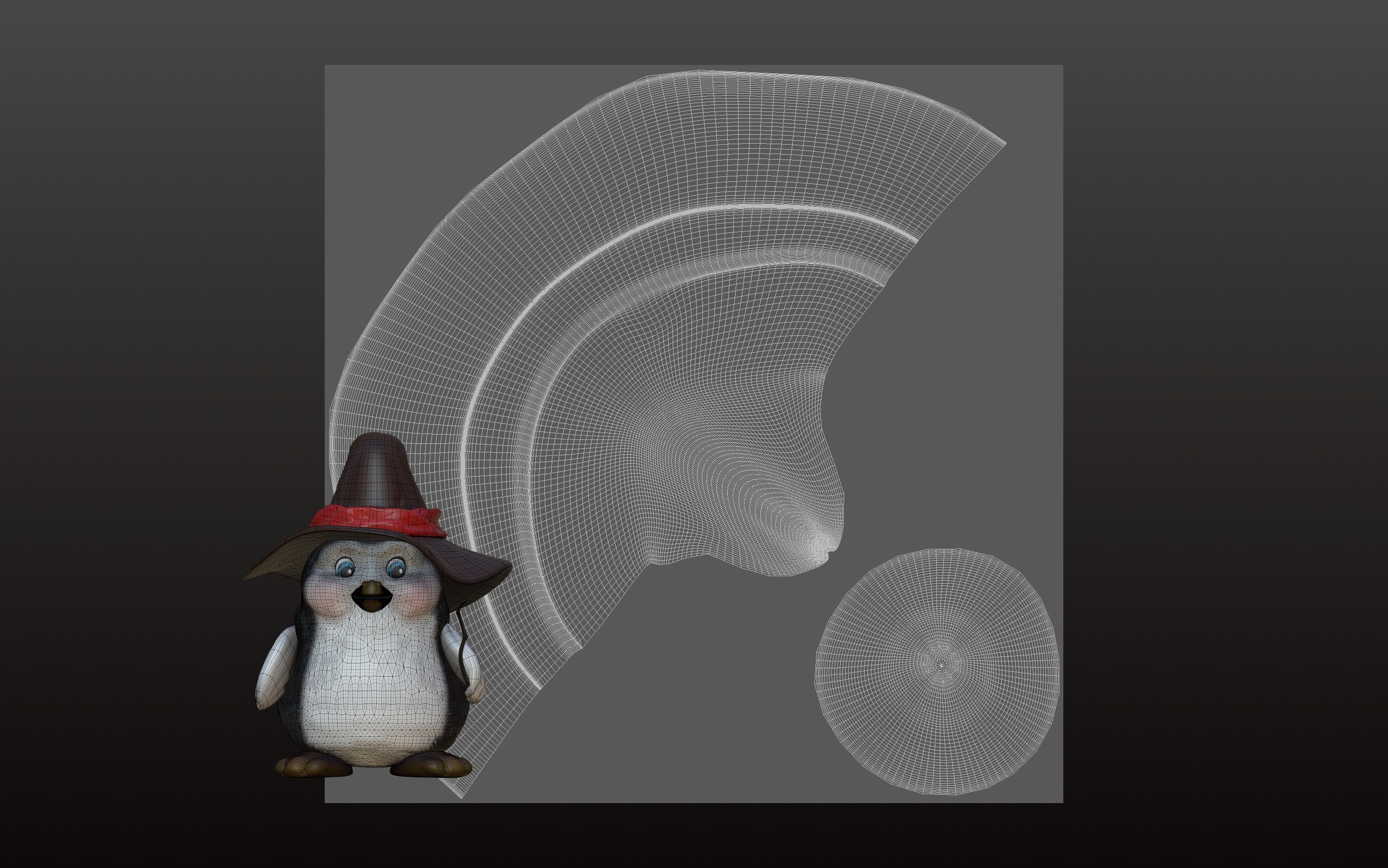 Wizard Penguin Low-poly 3D model_6