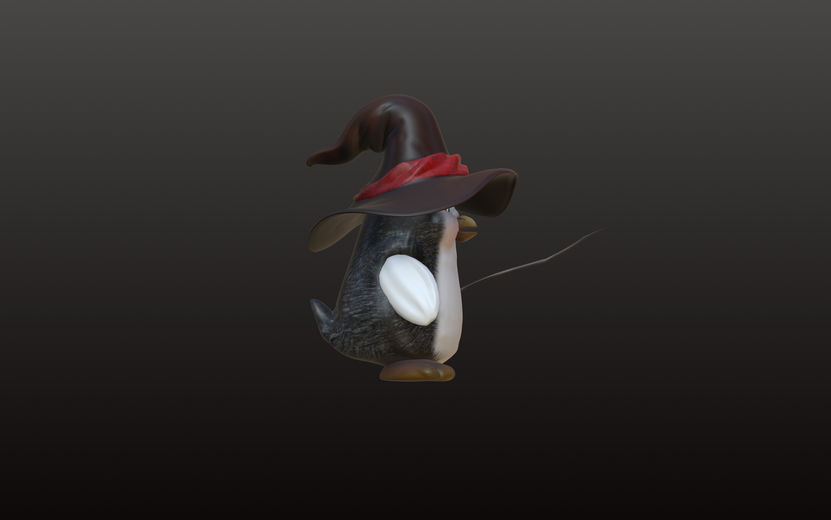 Wizard Penguin Low-poly 3D model_1