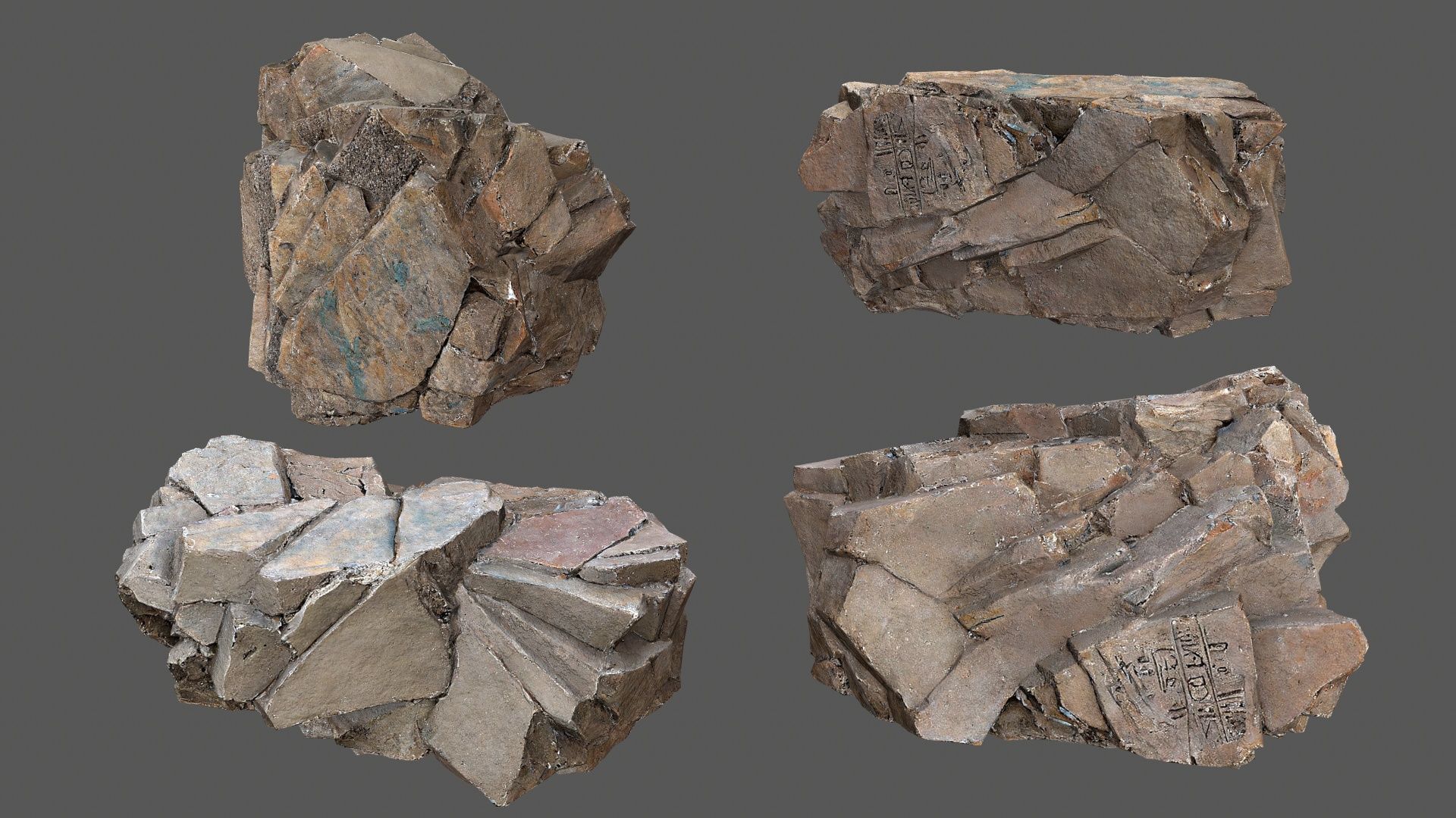 desert rocks Low-poly 3D model_8