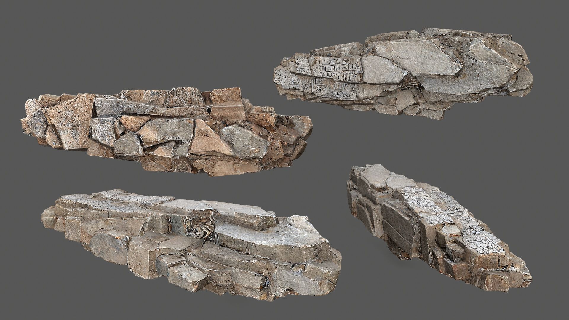 desert rocks Low-poly 3D model_9