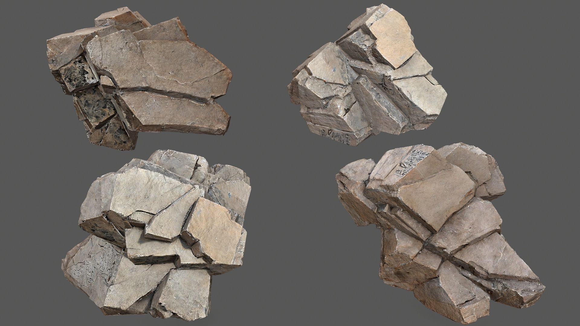 desert rocks Low-poly 3D model_5