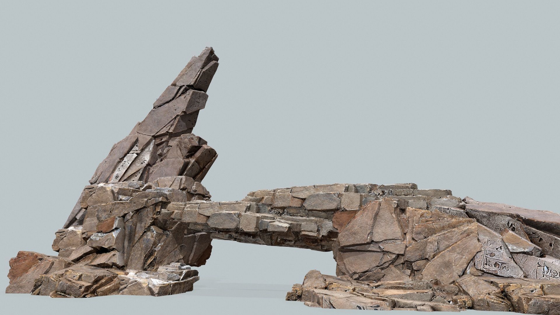 desert rocks Low-poly 3D model_1