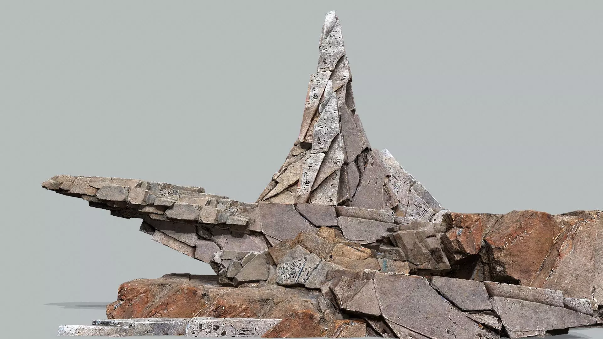 desert rocks Low-poly 3D model_0