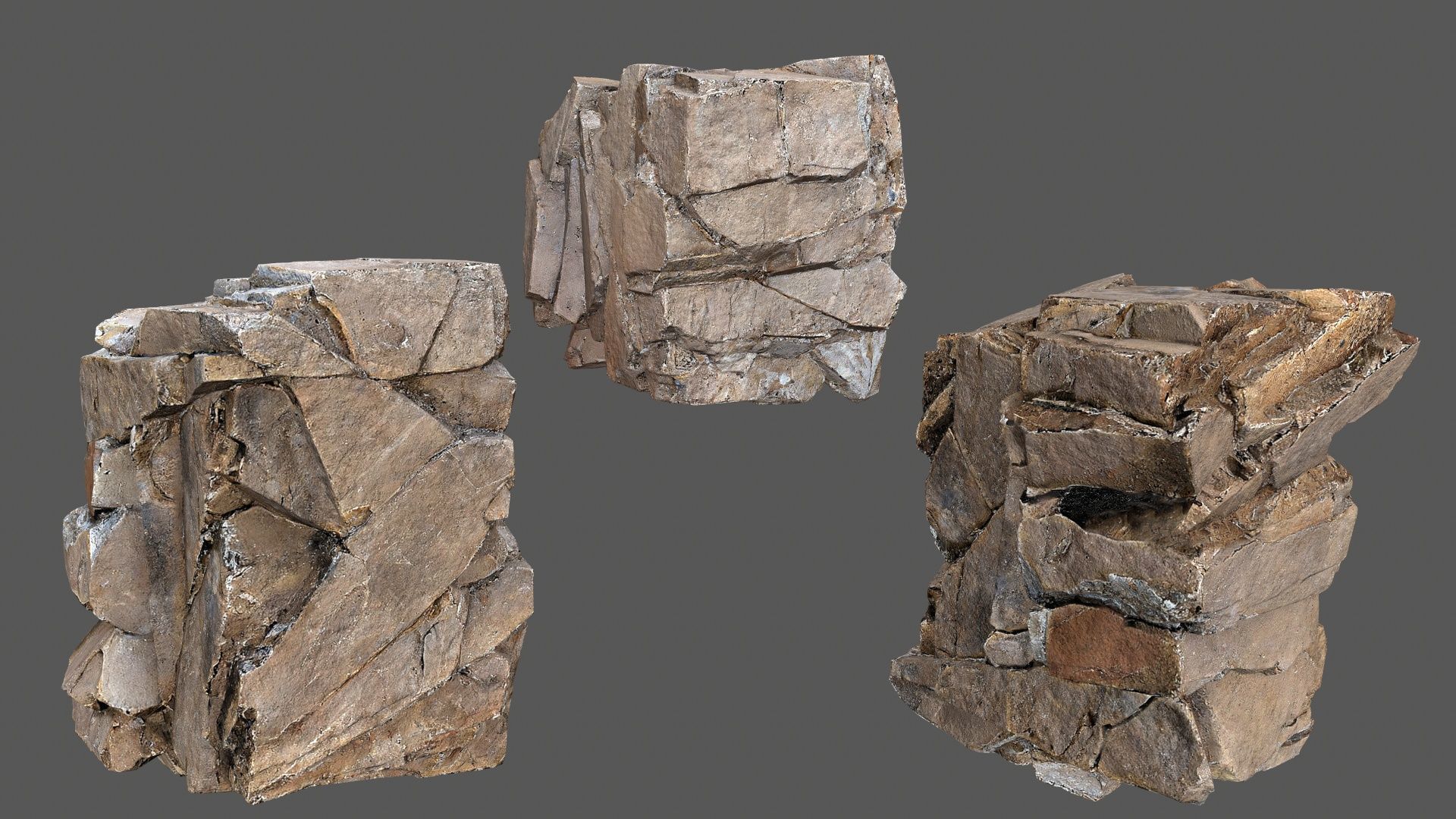 desert rocks Low-poly 3D model_3