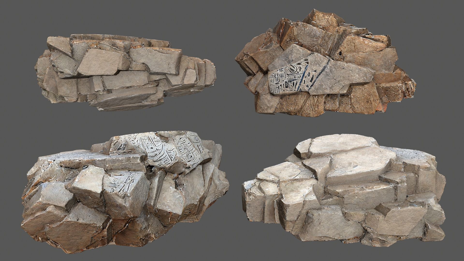 desert rocks Low-poly 3D model_6