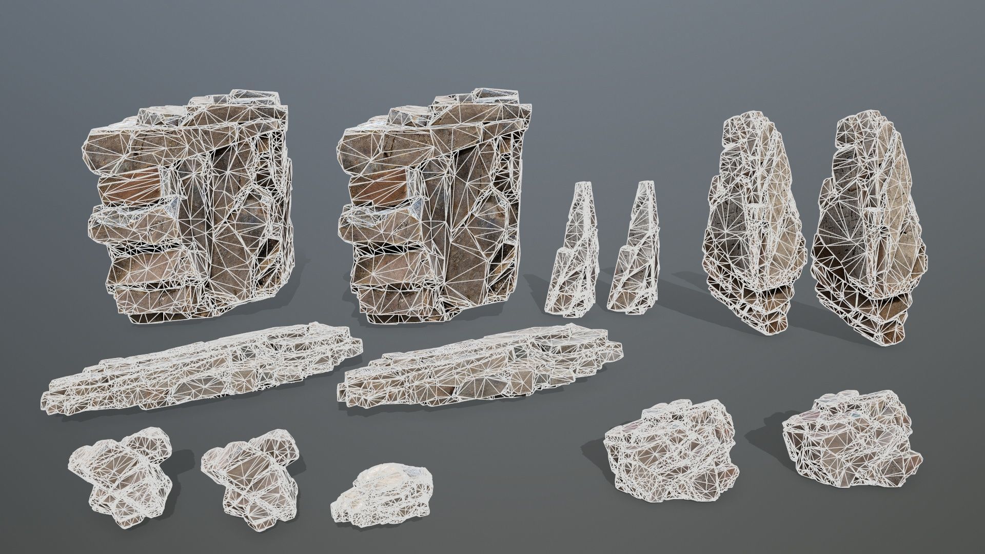 desert rocks Low-poly 3D model_18