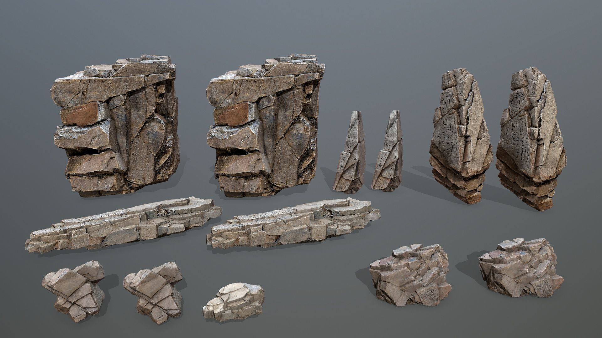 desert rocks Low-poly 3D model_17