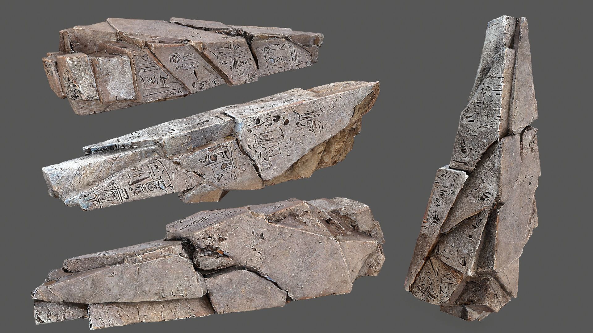 desert rocks Low-poly 3D model_4