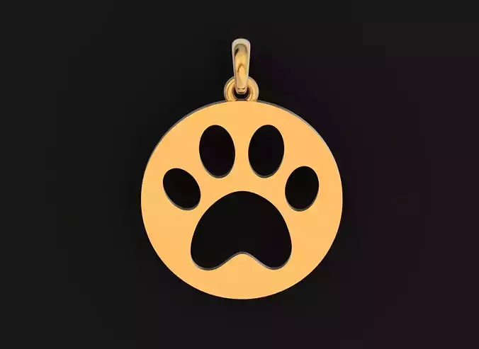 pendant Dog Paw Print Footprint 1373