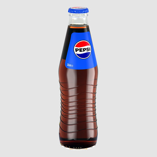 Pepsi  Soda Bottle 33 CL  3D model 2