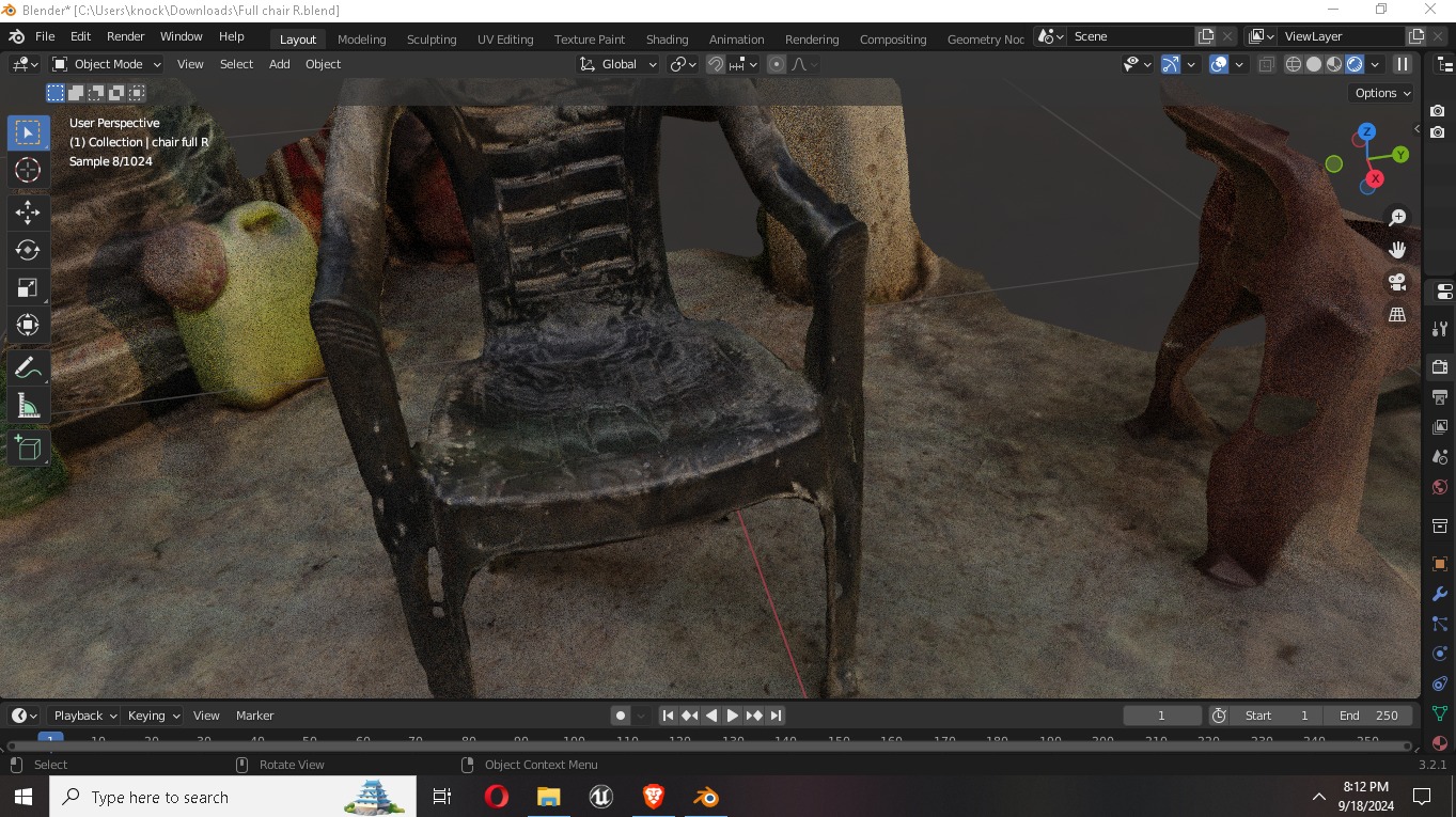 ultra Realistic Chair Broken village 3D model_1