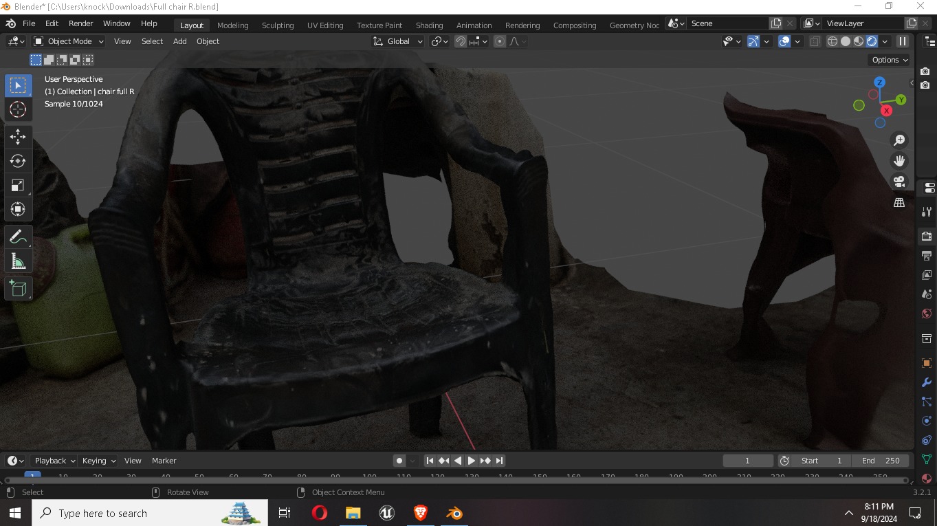 ultra Realistic Chair Broken village 3D model_7