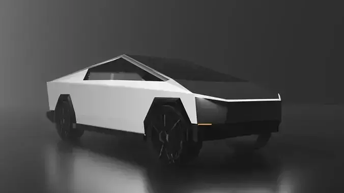 Low poly TESLA cybertruck 