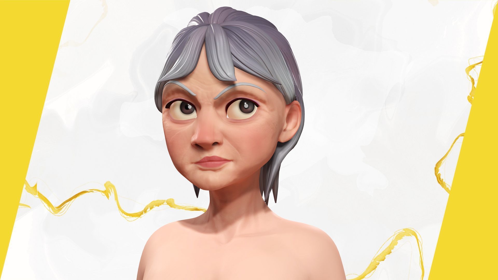 Animated mother character in winter casual outfit Low-poly 3D model_10