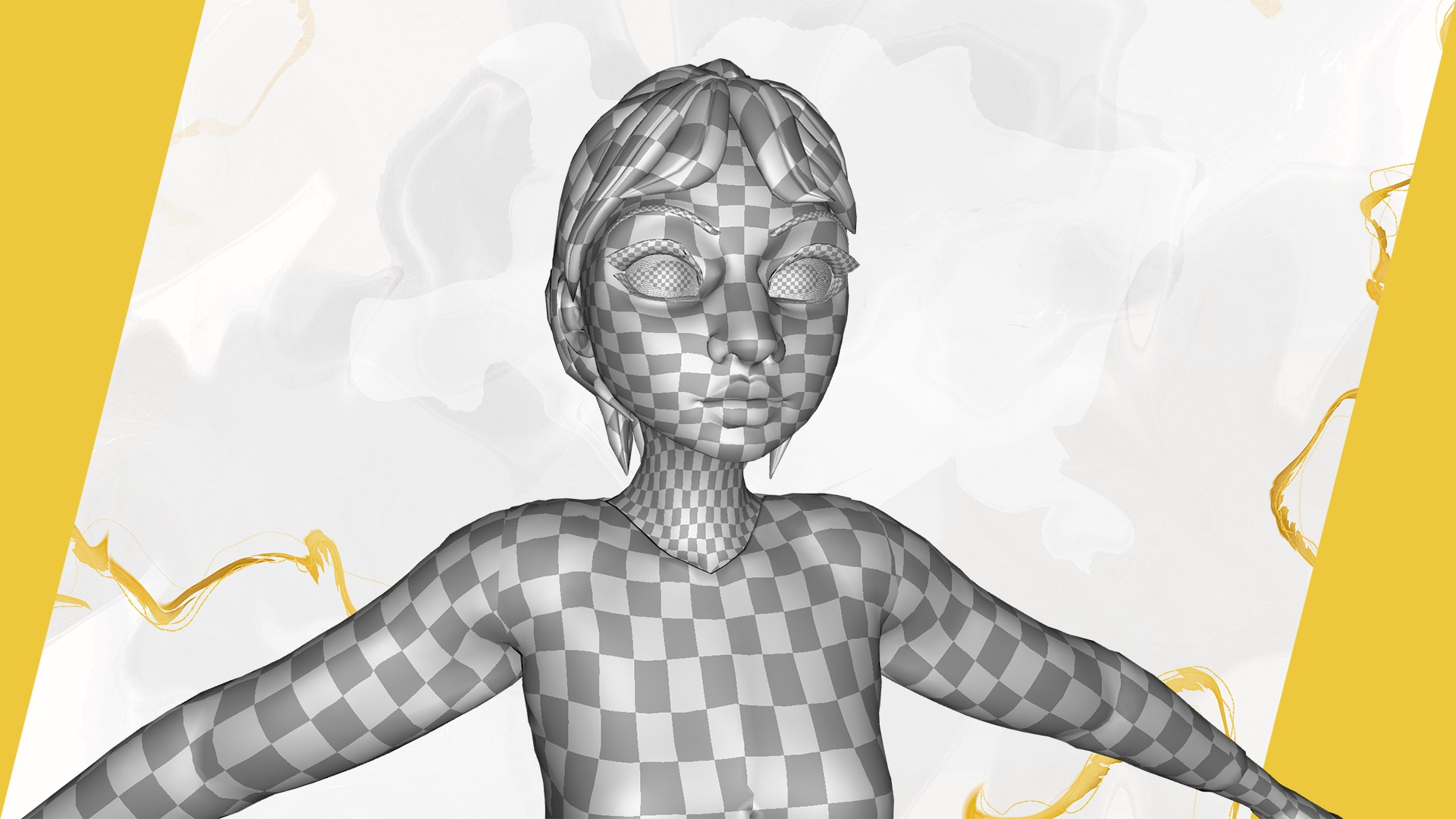 Animated mother character in winter casual outfit Low-poly 3D model_31