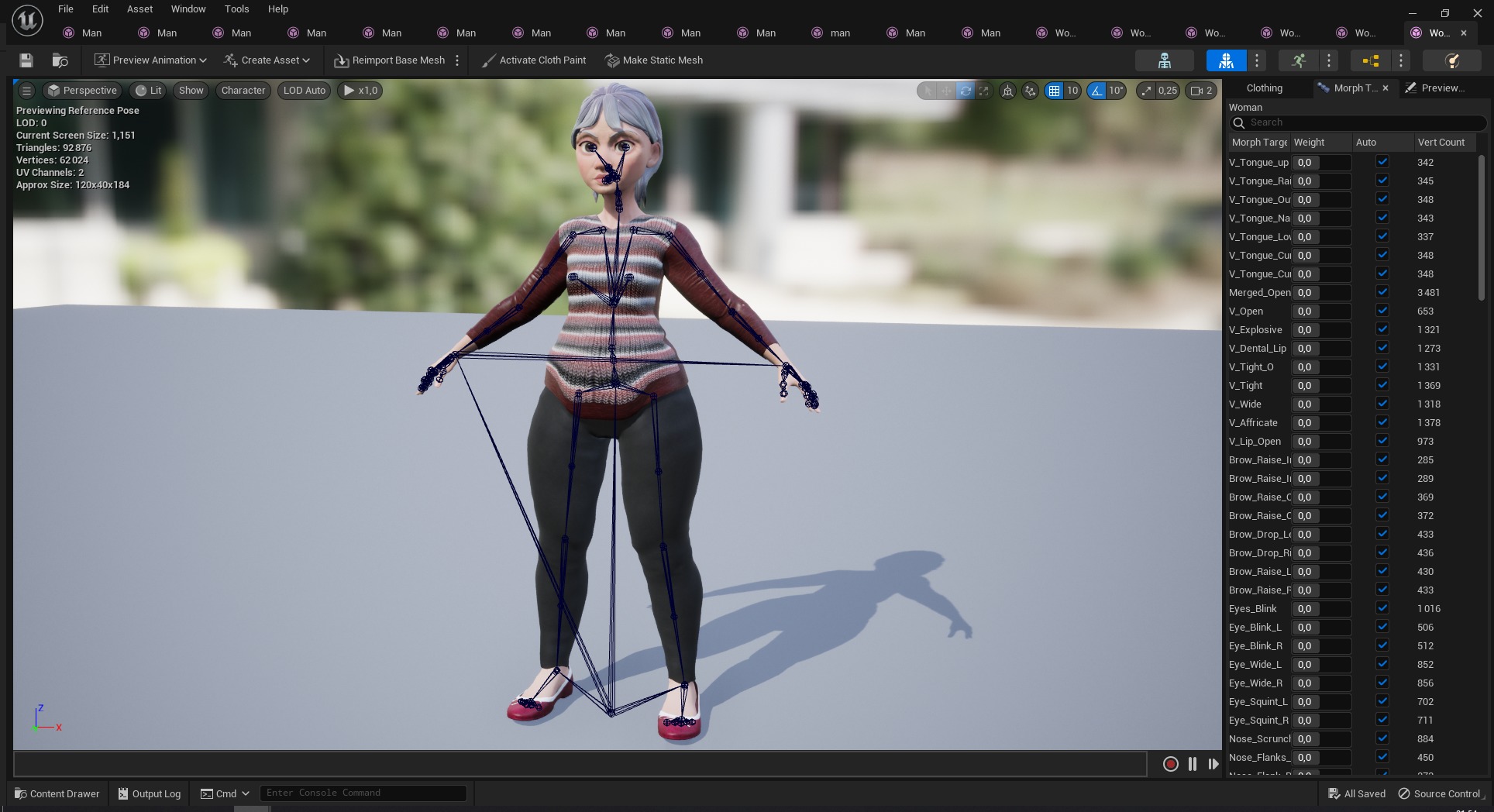 Animated mother character in winter casual outfit Low-poly 3D model_29