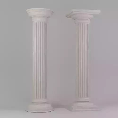 Classic column with stone texture  3D model