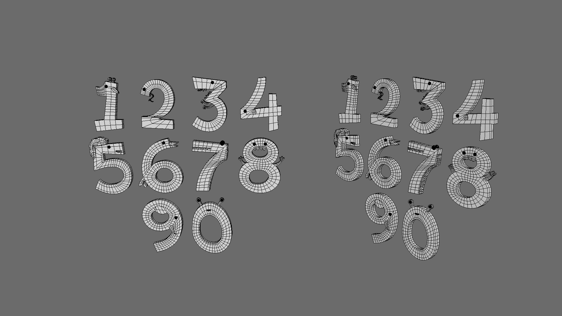 Cartoon Number v011 Low-poly 3D model_8