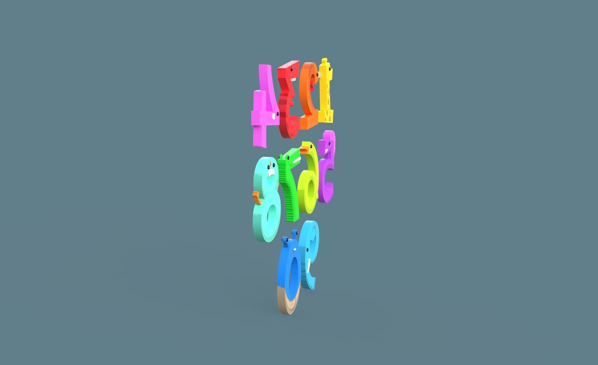 Cartoon Number v011 Low-poly 3D model_4