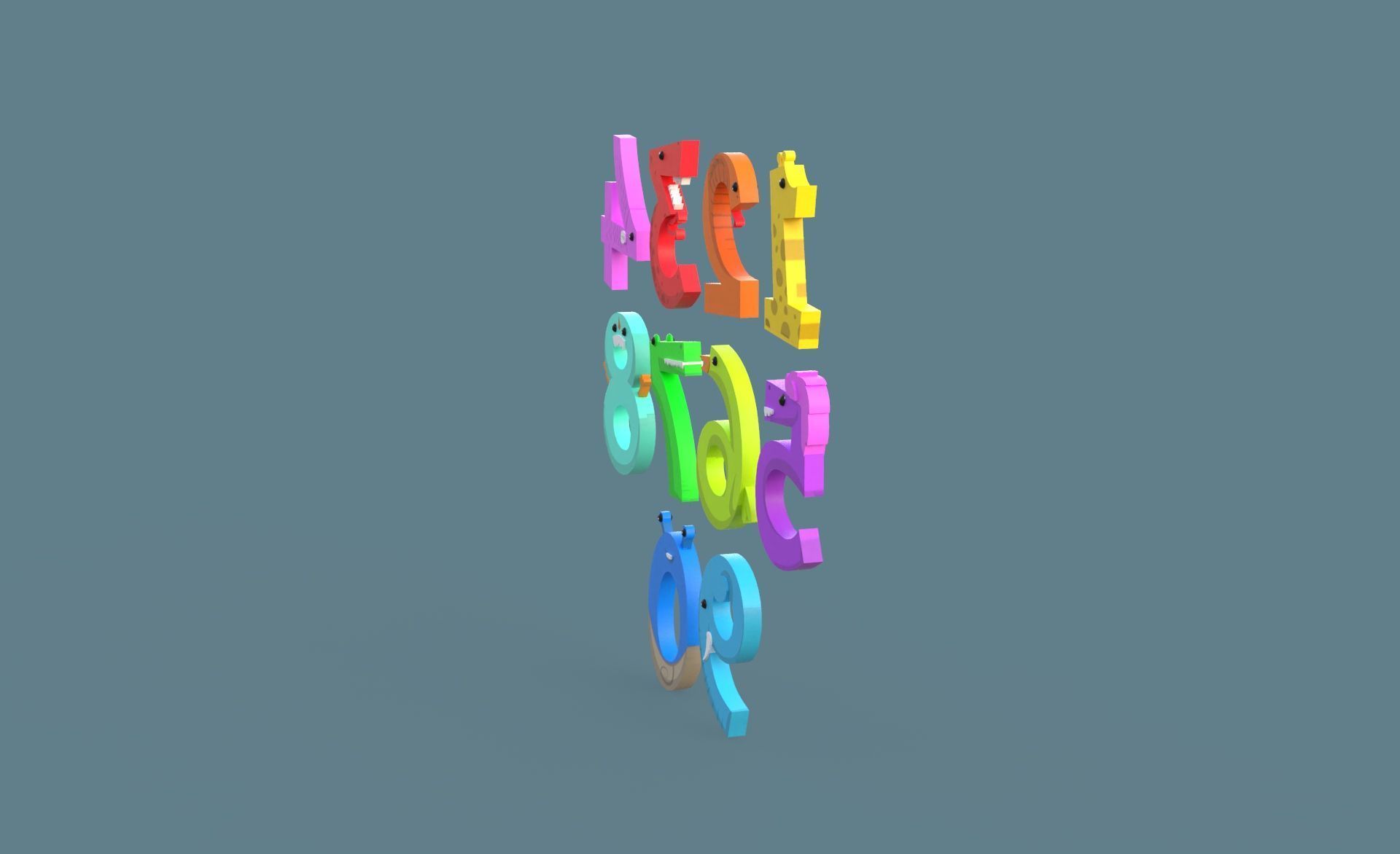 Cartoon Number v011 Low-poly 3D model_12