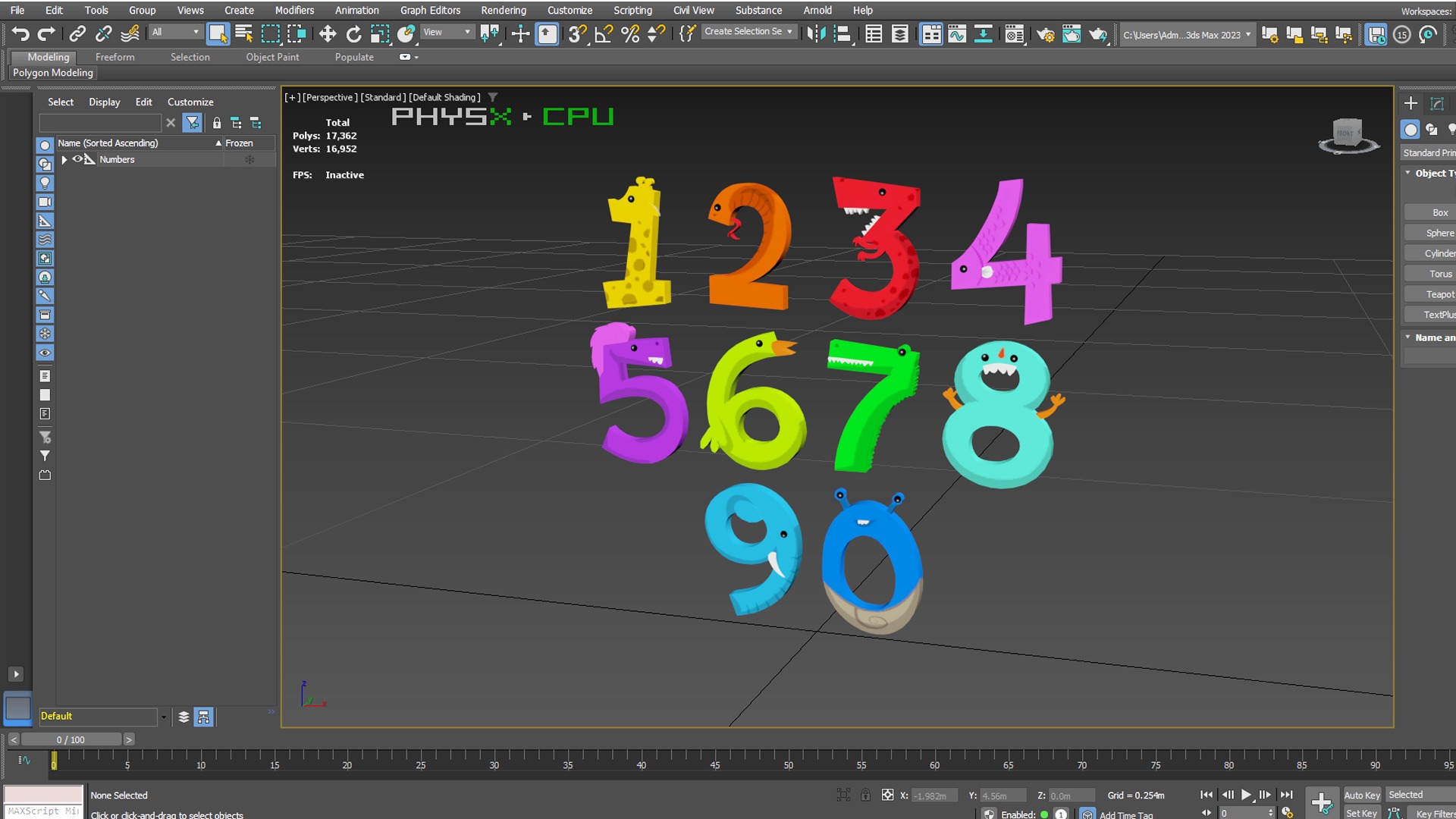 Cartoon Number v011 Low-poly 3D model_7