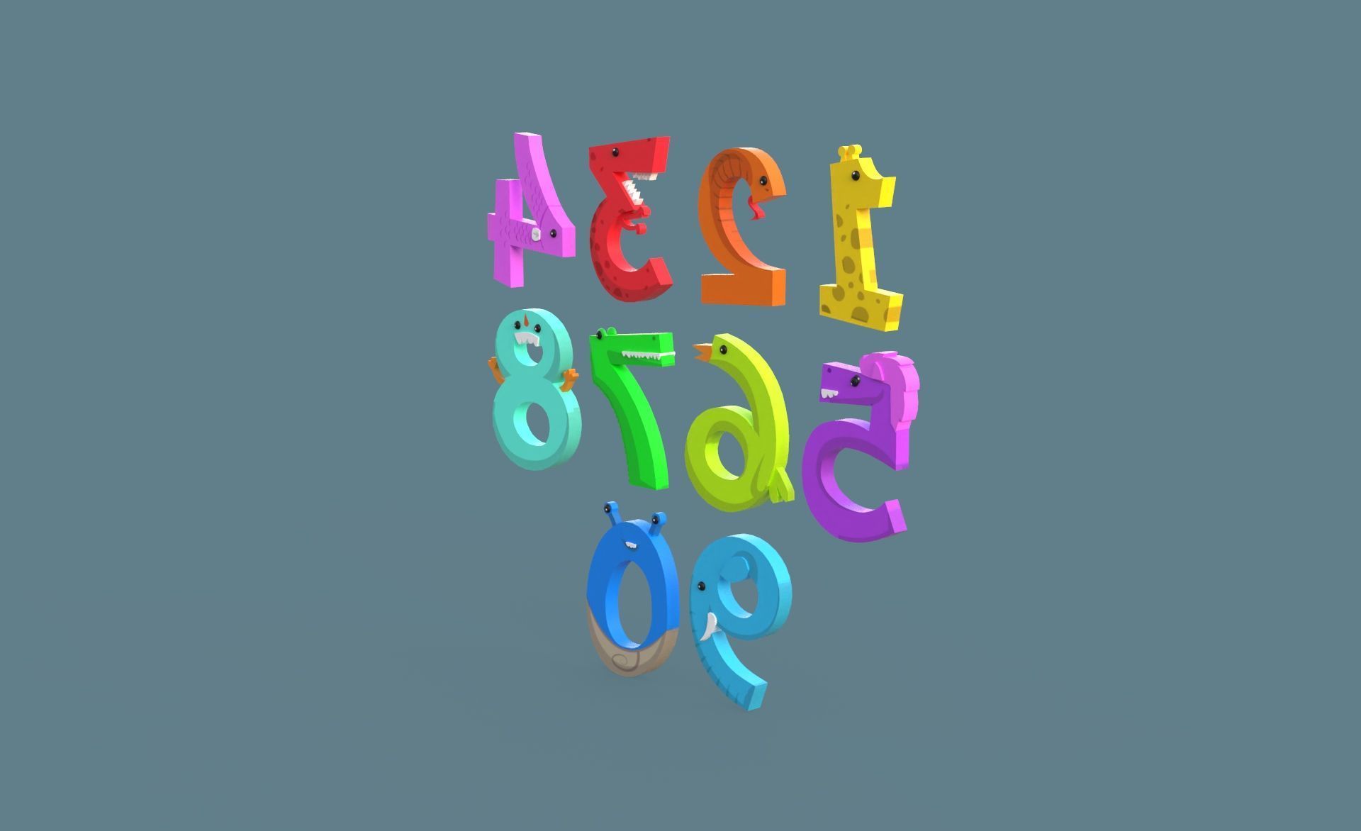 Cartoon Number v011 Low-poly 3D model_11