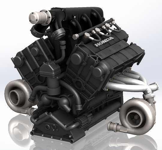 HIGH DETAIL McLaren MP4-4 Engine - 16 parts for 3D Printing 3D print model 5