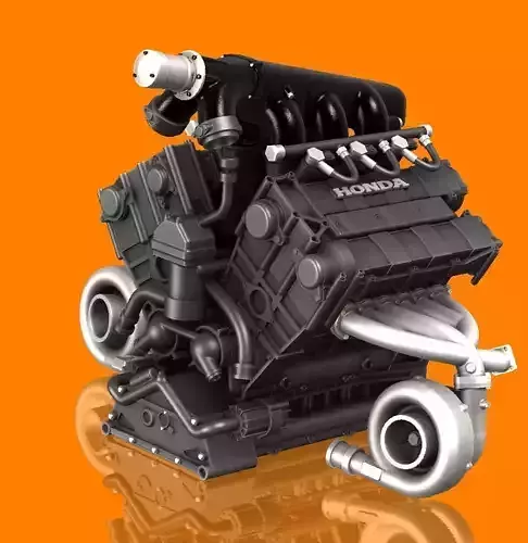 HIGH DETAIL McLaren MP4-4 Engine - 16 parts for 3D Printing
