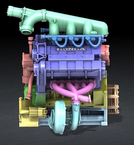 HIGH DETAIL McLaren MP4-4 Engine - 16 parts for 3D Printing 3D print model 6