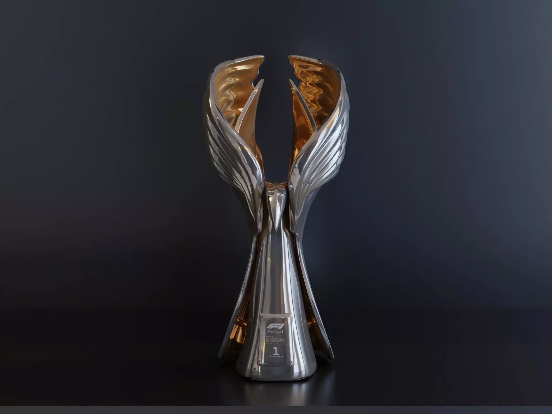 F1 Trophy - Abu Dhabi GP Trophy Low-poly 3D model_0