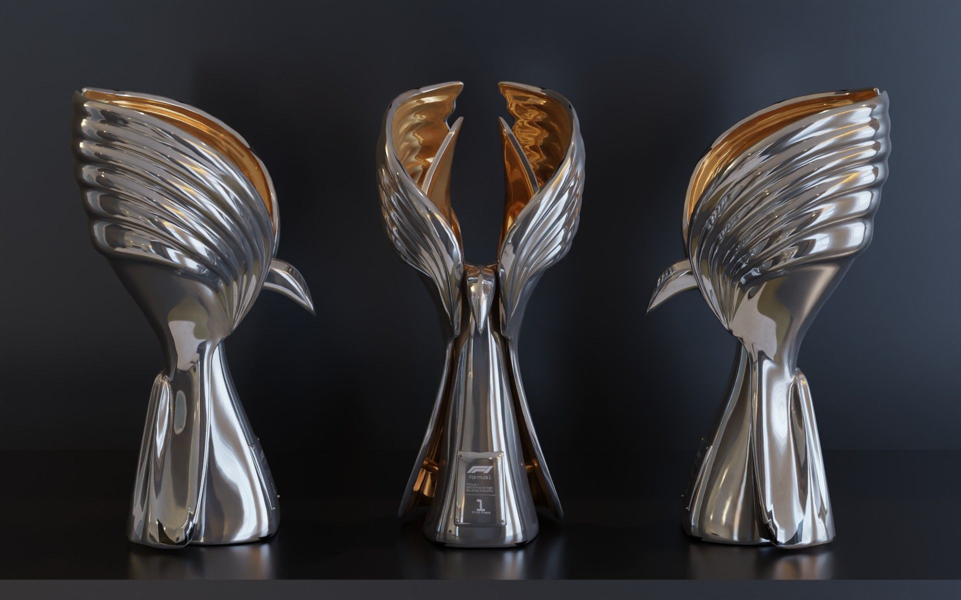 F1 Trophy - Abu Dhabi GP Trophy Low-poly 3D model_1