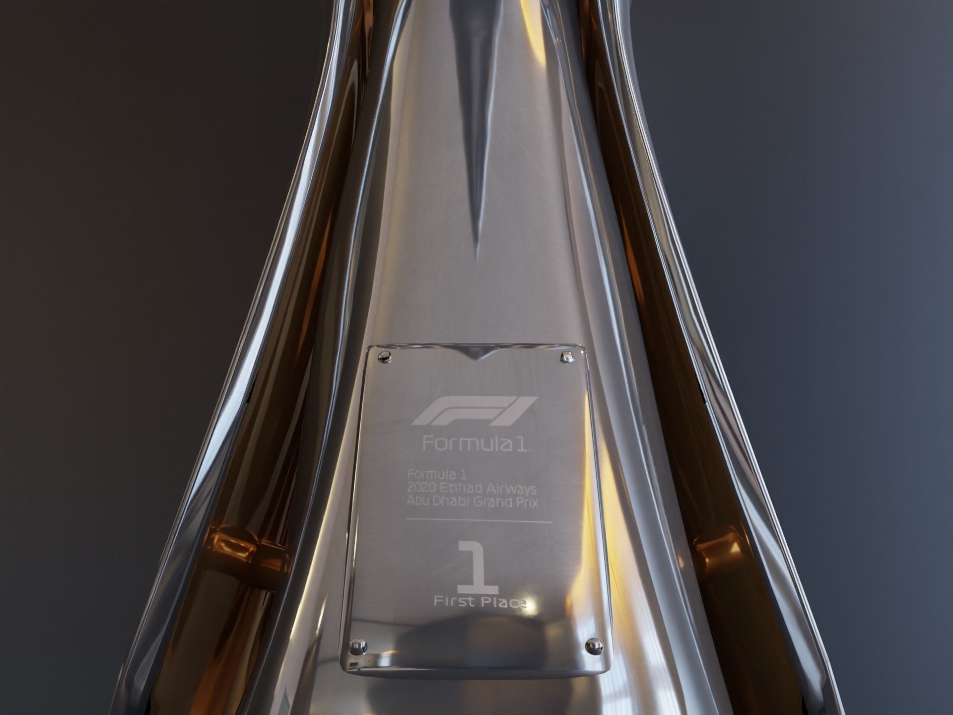 F1 Trophy - Abu Dhabi GP Trophy Low-poly 3D model_4